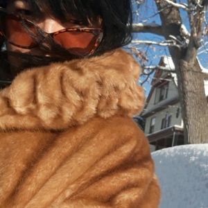 Faux Fur Coat Caramel Tan